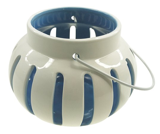 LANTERNA DECORATIVA EM CERÂMICA 11.8CM AZUL