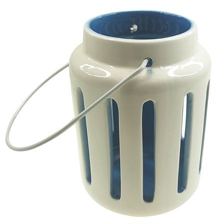 LANTERNA DECORATIVA EM CERÂMICA 14.8CM AZUL