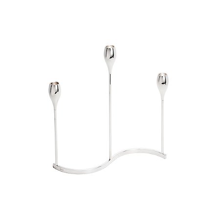 CASTIÇAL CROMADO P/3 VELAS RAVENA 31X34CM