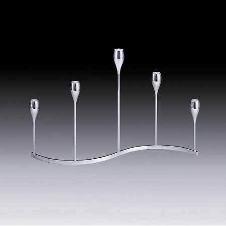 CASTIÇAL CROMADO P/5 VELAS RAVENA 50X34CM