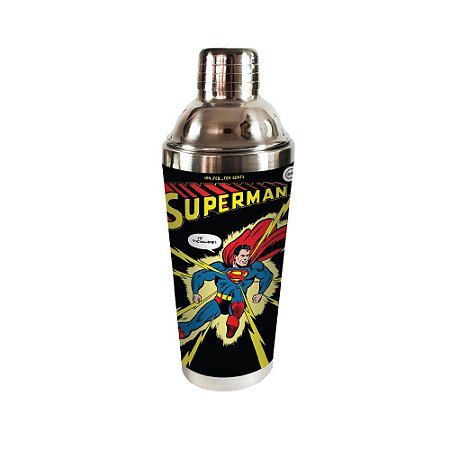 COQUETELEIRA ACO INOX DC SUPERMAN RAIOS FD PRETO