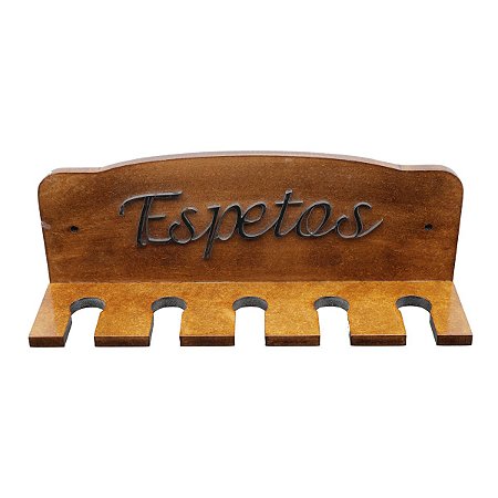 SUPORTE DE MADEIRA PARA ESPETOS 30X8X11CM