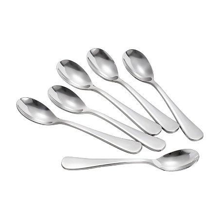 JG 6 COLHERES P/CAFÉ DE AÇO INOX LUGANO