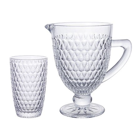 JOGO PARA REFRESCO 7 PECAS AMELIE EM VIDRO (1L+6X355ML)