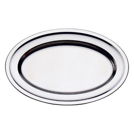 TRAVESSA RASA DE AÇO INOX VENEZA 37X25CM