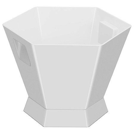 CHAMPANHEIRA SEXTAVADA EM ACRILICO L39XP28XA28,5CM COR BRANCA