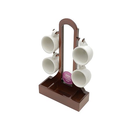 SUPORTE DE MADEIRA PARA XICARA CAPSULAS DOLCE GUSTO 18X7X31CM
