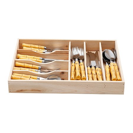 FAQUEIRO DE 42PC C/CABO DE PLÁSTICO BAMBOO