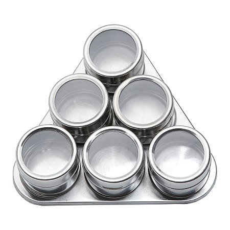 JG 6 POTES P/CONDIMENTO C/ SUPORTE IMANTADO