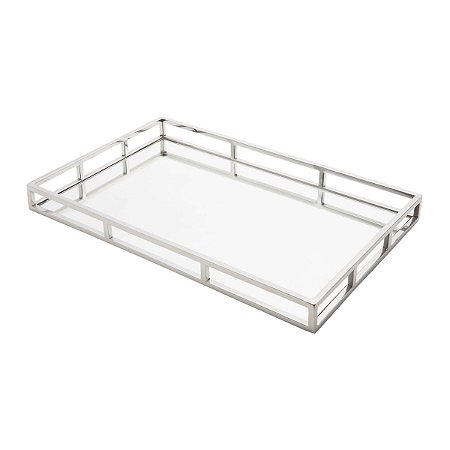 BANDEJA DE AÇO INOX C/ESPELHO MIRROR 56X36CM