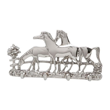 SUPORTE P/CHAVES EM FORMA DE 3 CAVALOS 24CM
