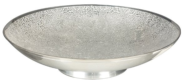 CENTRO DE MESA MANDALA EM LATAO PRATEADO 28CM