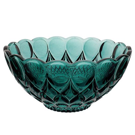 CENTRO DE MESA ANGELICA EM CRISTAL ECOLOGICO D21,5XA11CM COR  VERDE ESMERALDA