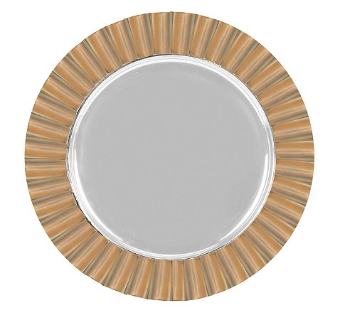 SOUSPLAT EM INOX COM BORDA EM BAMBU 35CM