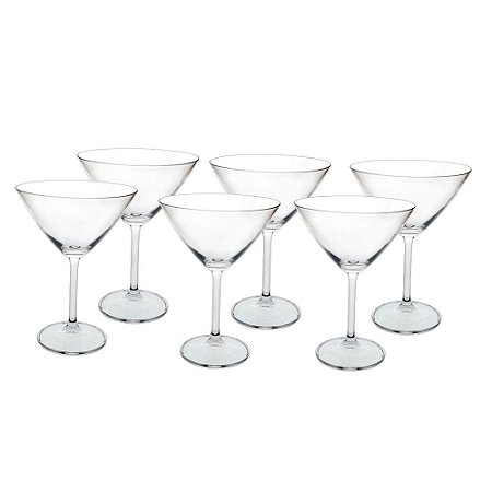 JOGO DE 6 TACAS PARA MARTINI GASTRO EM CRISTAL ECOLOGICO 280ML A18CM TRANSPARENTE