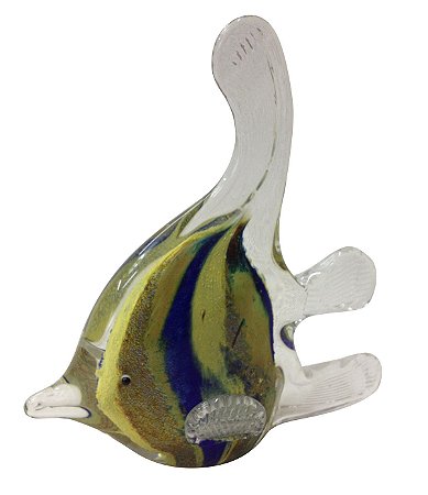 PEIXE DECORATIVO EM VIDRO 17X19CM