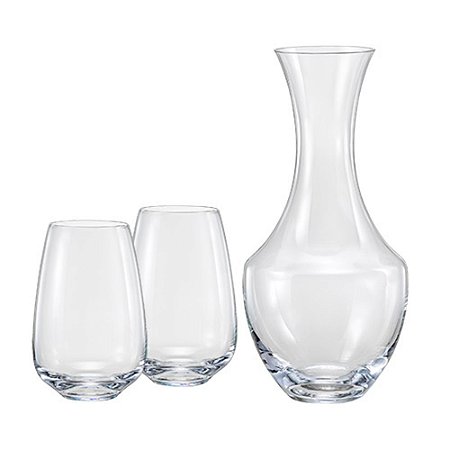 JOGO DE DECANTER E 2 COPOS EM CRISTAL ECOLOGICO (1,5L+2X450ML)