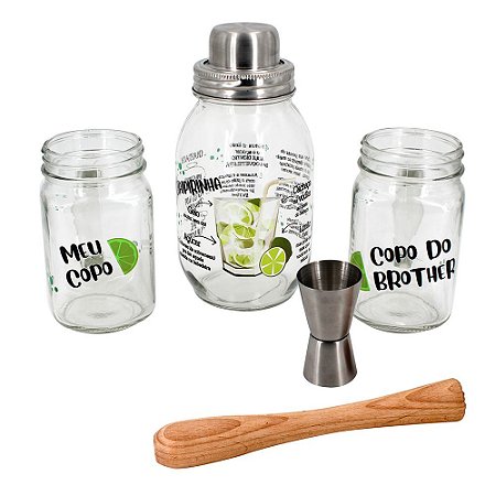 KIT PARA CAIPIRINHA OPEN BAR 5 PECAS