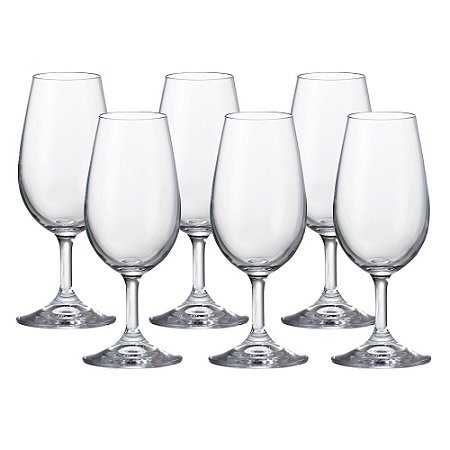 JOGO DE 6 TACAS PARA DEGUSTACAO COLIBRI EM CRISTAL ECOLOGICO 210ML A16CM TRANSPARENTE