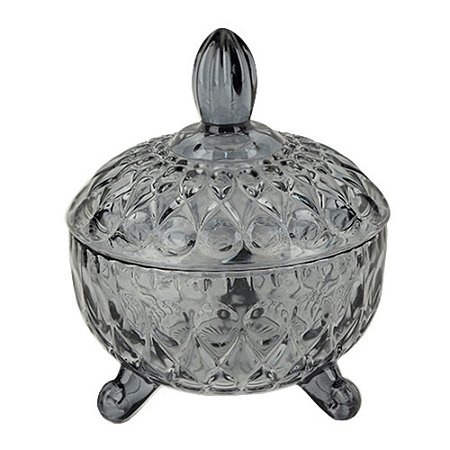 POTICHE DECORATIVO ANGELICA EM CRISTAL ECOLOGICO D10XA12CM COR AZUL  ESCURO