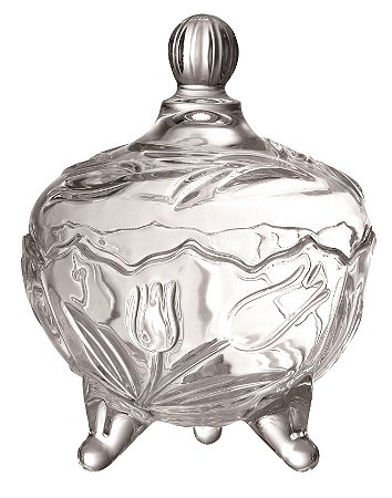 POTICHE GARDEN COM PE EM CRISTAL ECOLOGICO D9,5XA14CM TRANSPARENTE