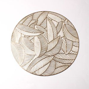 LUGAR AMERICANO DE PLÁSTICO LEAF DOURADO 38cm