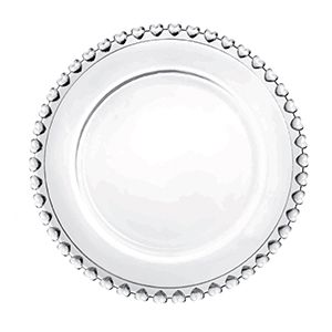 PRATO PARA SOBREMESA CRISTAL CHUMBO CORAÇÃO 20cm