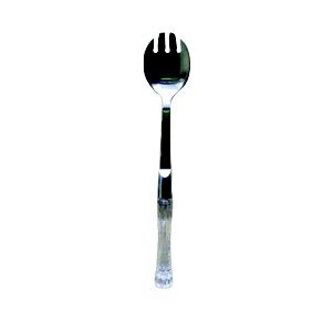 CJ 2PC P/SALADA AÇO INOX C/CABO PLÁSTICO BAMBU 23,2cm