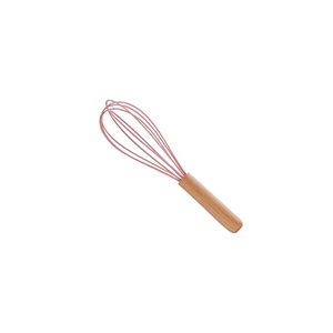 BATEDOR DE OVOS DE SILICONE C/CABO DE BAMBU CHARMY ROSA 32cm