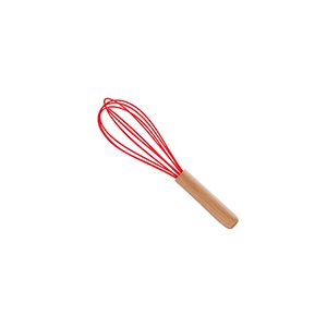 BATEDOR OVOS SILICONE C/CABO DE BAMBU CHARMY VERMELHO 32cm
