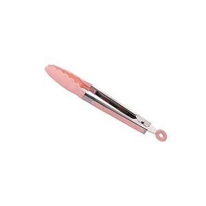 PINÇA DE SILICONE C/CABO DE AÇO INOX CHARMY ROSA 27cm