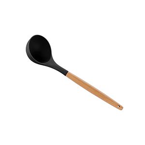 CONCHA DE SILICONE C/CABO DE BAMBU CHARMY PRETO 31cm