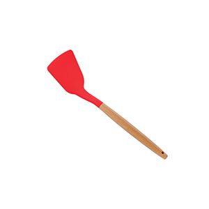 ESPÁTULA DE SILICONE C/CABO DE BAMBU CHARMY VERMELHO 32cm