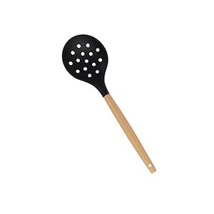 ESCUMADEIRA DE SILICONE C/CABO DE BAMBU CHARMY PRETO 31,5cm