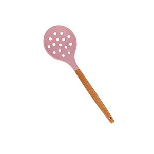 ESCUMADEIRA DE SILICONE C/CABO DE BAMBU CHARMY ROSA 31,5cm