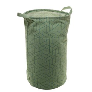CESTO ROUPA SUJA POLIÉSTER REDONDO CHEVRON C/ALÇA 30x50cm