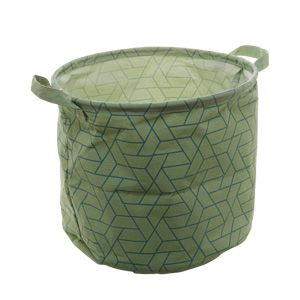 CESTO ORGANIZADOR DE POLIÉSTER REDONDO CHEVRON GREEN 33x28cm