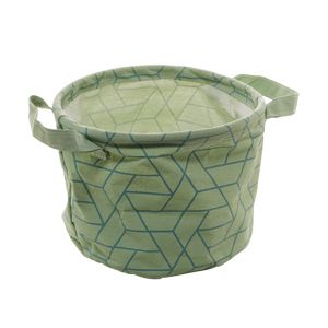 CESTO ORGANIZADOR DE POLIÉSTER REDONDO CHEVRON GREEN 20x16cm