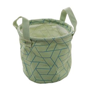 CESTO ORGANIZADOR DE POLIÉSTER REDONDO CHEVRON GREEN 16x16cm