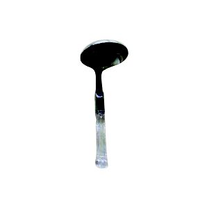 CONCHA P/MOLHO AÇO INOX C/CABO PLÁSTICO BAMBU 18cm