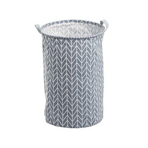 CESTO DE ROUPA SUJA POLIÉSTER REDONDO CHEVRON C/ALÇA 30x50cm