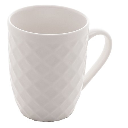 CANECA DE PORCELANA NEW BONE DIAMOND BRANCA 340ml