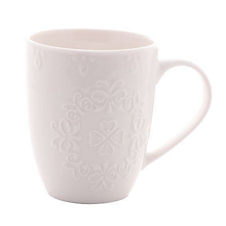 CANECA DE PORCELANA NEW BONE BUTTERFLY BRANCA 340ml