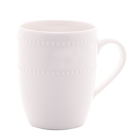 CANECA DE PORCELANA NEW BONE PEARL BRANCA 390ml