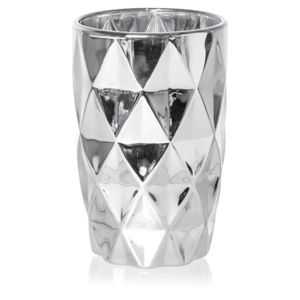 CJ 6 COPOS ALTOS VIDRO SODO-CÁLCICO DIAMOND PRATEADA 350ml
