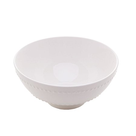 BOWL DE PORCELANA NEW BONE PEARL BRANCO 15x7cm
