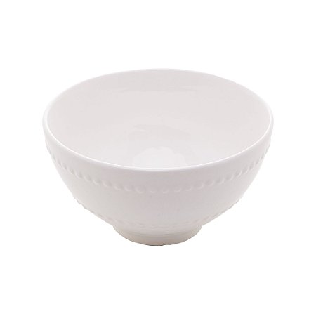 BOWL DE PORCELANA NEW BONE PEARL BRANCO 12,5x7cm