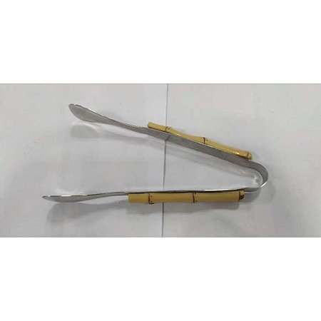 PEGADOR P/GELO DE AÇO INOX E PLÁSTICO BAMBU NATURAL 16cm