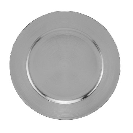 SOUSPLAT DE PLÁSTICO OPALA PRATEADO 33cm