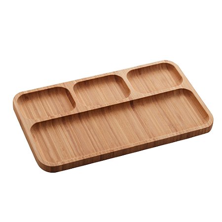 PETISQUEIRA C/4 DIVISÓRIAS DE BAMBU LINEA 33x19,5x1,6cm